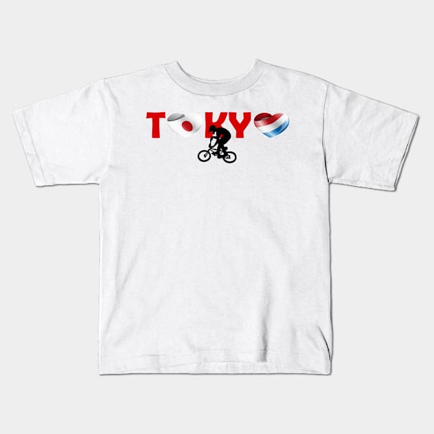 Sports games in Tokyo: BMX team from Netherlands (NL) Kids T-Shirt by ArtDesignDE